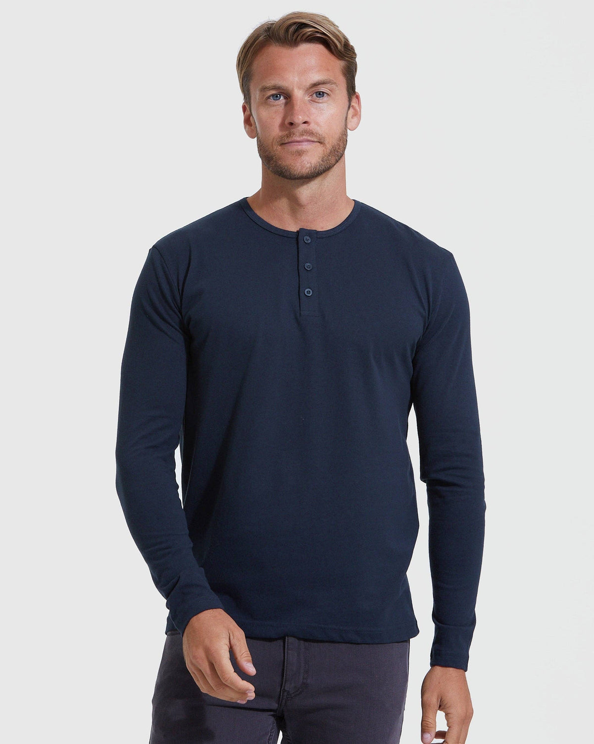 True Classic - Long Sleeve Henley | Navy