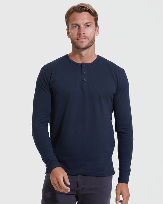True Classic - Long Sleeve Henley | Navy