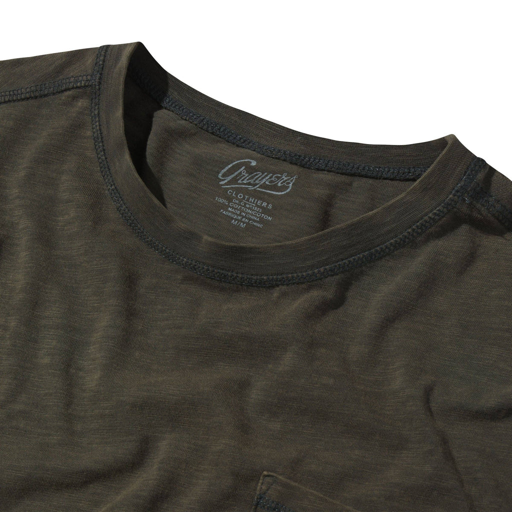 Hewitt Garment Dyed Pocket Tee - Washed Black, view 2