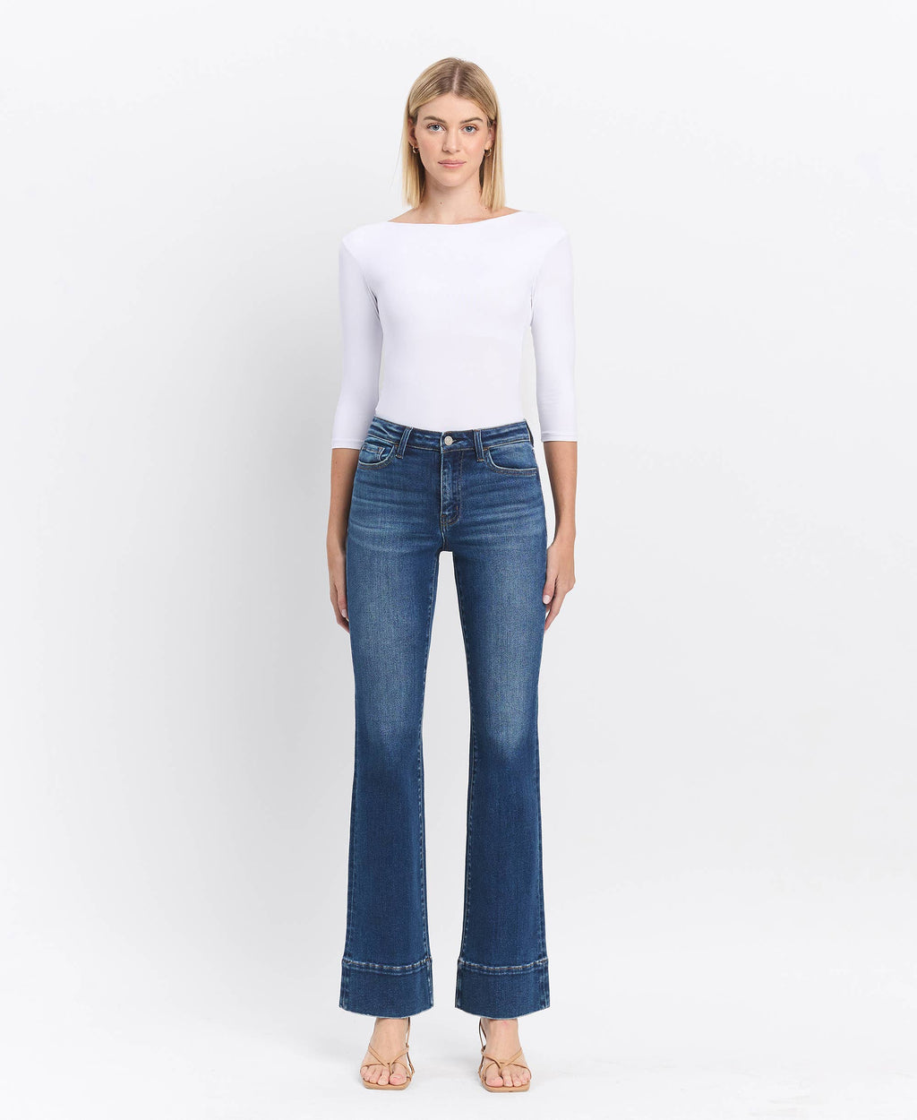 High Rise Trouser Hem Bootcut Jeans, view 3