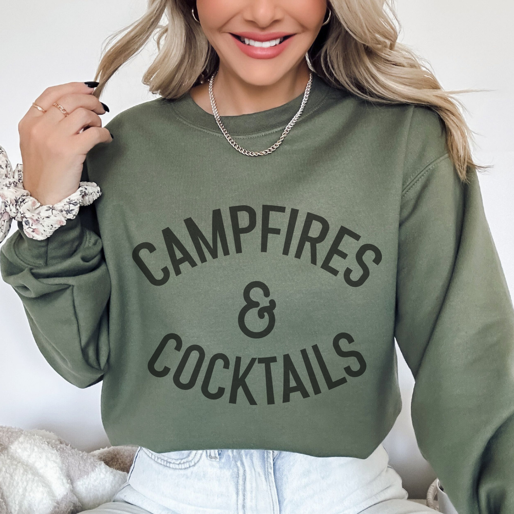 Campfires and Cocktails Crewneck Sweatshirt