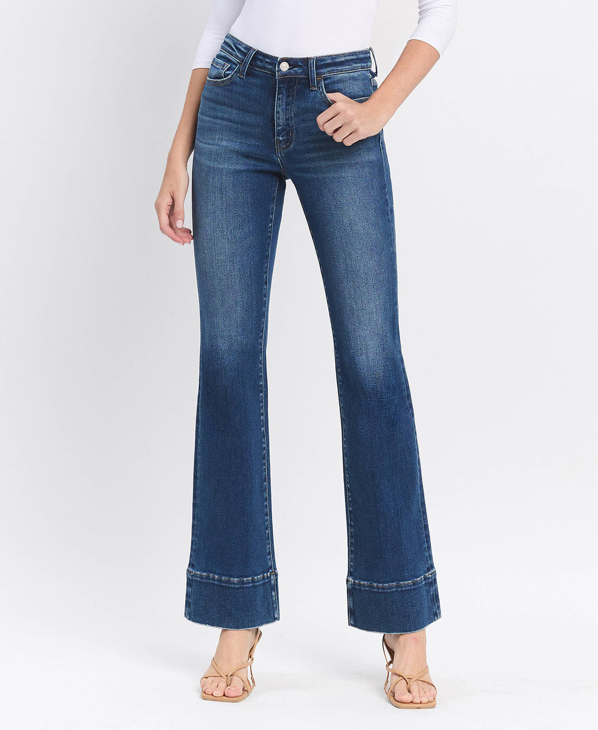 High Rise Trouser Hem Bootcut Jeans, view 2