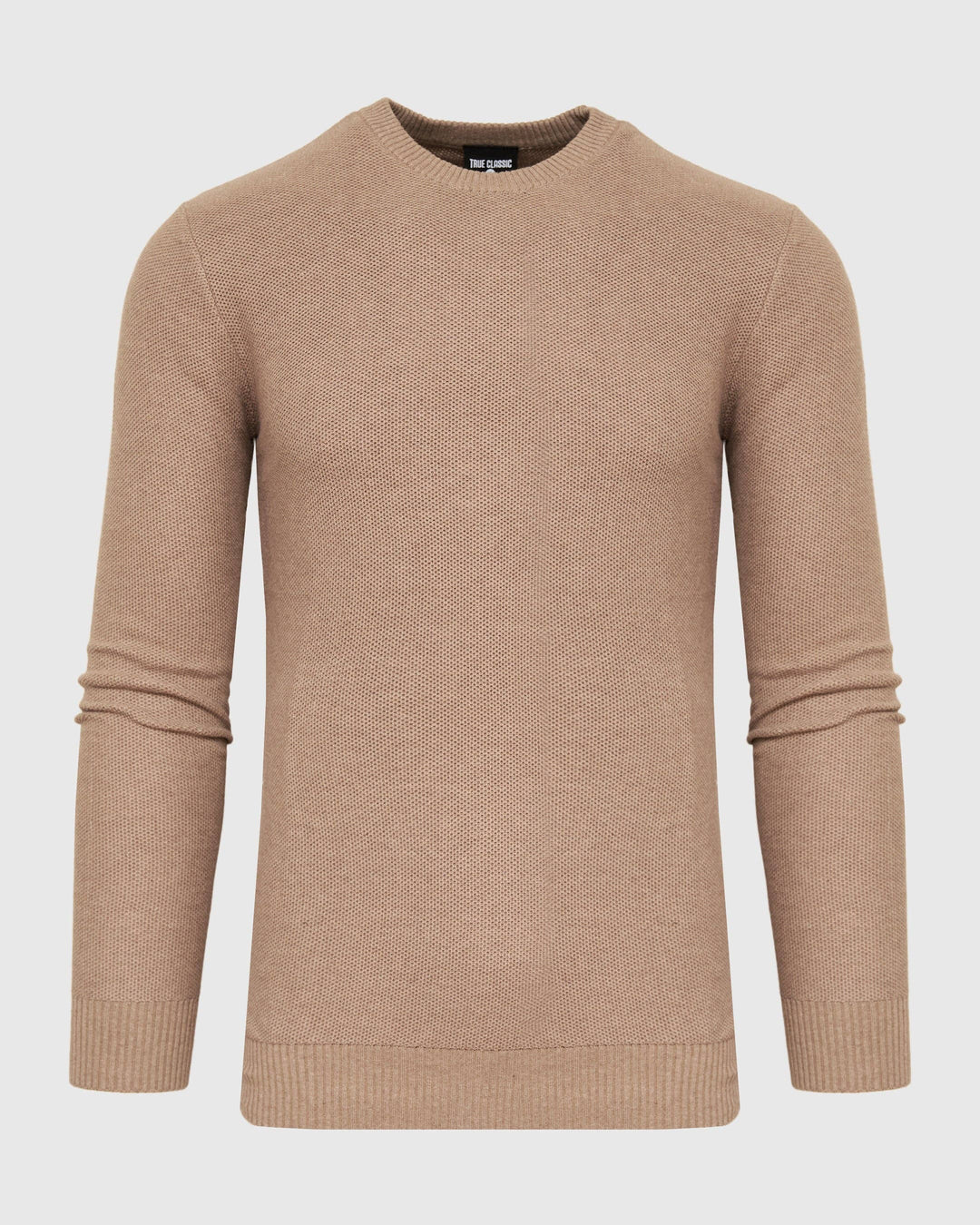 True Classic - Crew Sweater | Heather Camel Pique