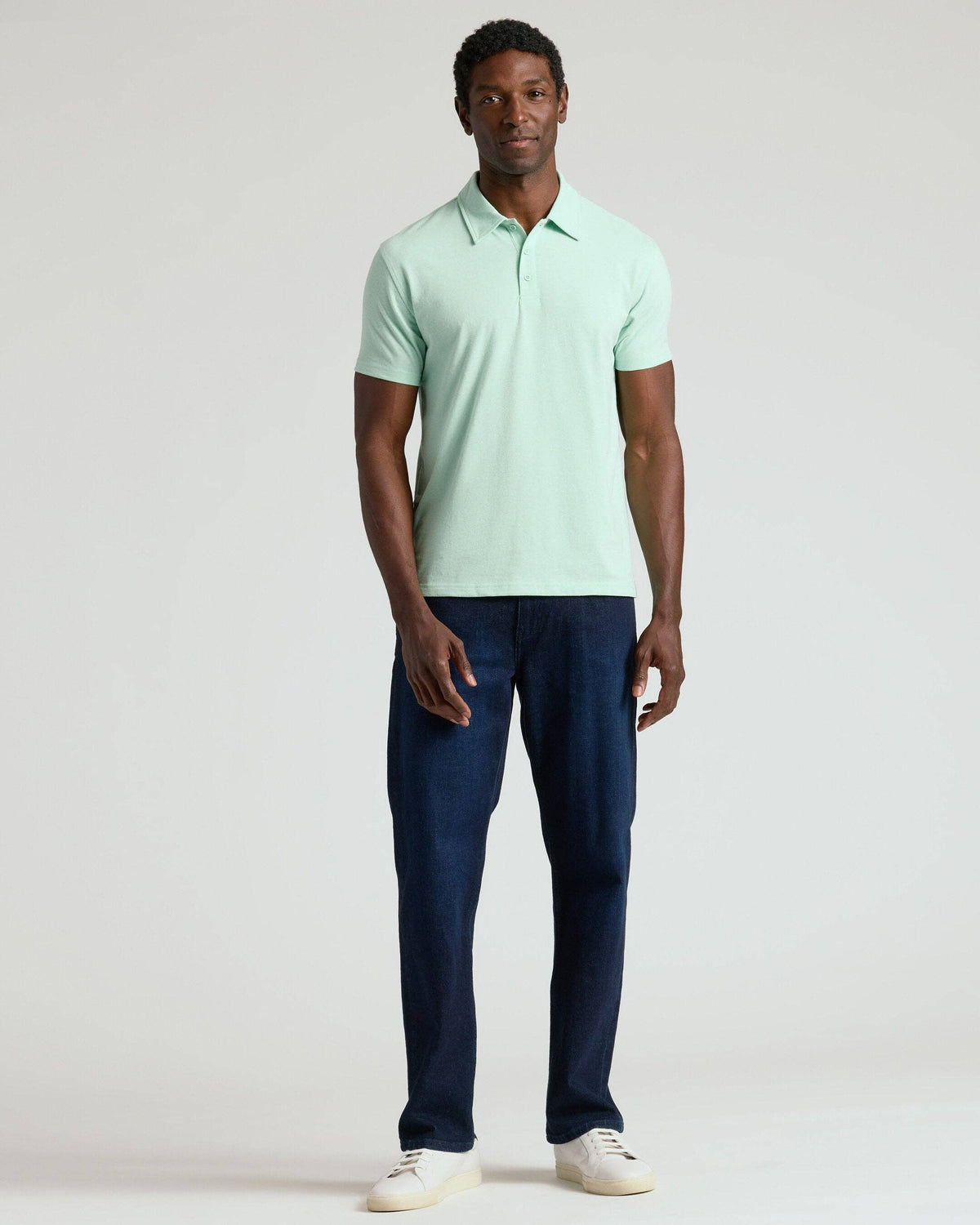 Heather Mist Short Sleeve Polo, view 6