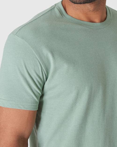 True Classic Premium Fitted Crew Neck T-Shirt - Heather Slate Green, view 5