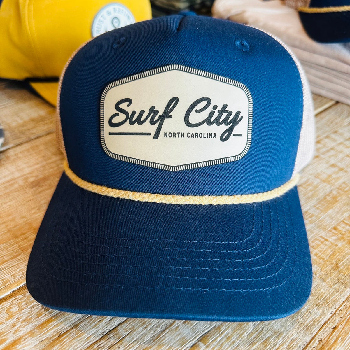 Surf City Rope Trucker Hat - Navy/Tan