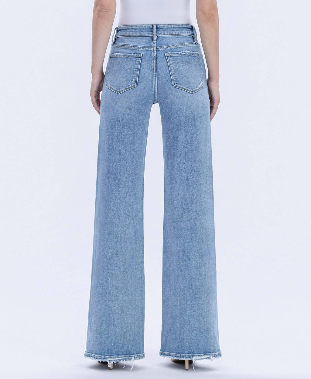 High Rise Full Length Wide Jeans, view 6
