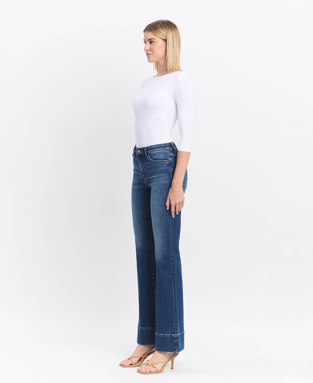 High Rise Trouser Hem Bootcut Jeans, view 8