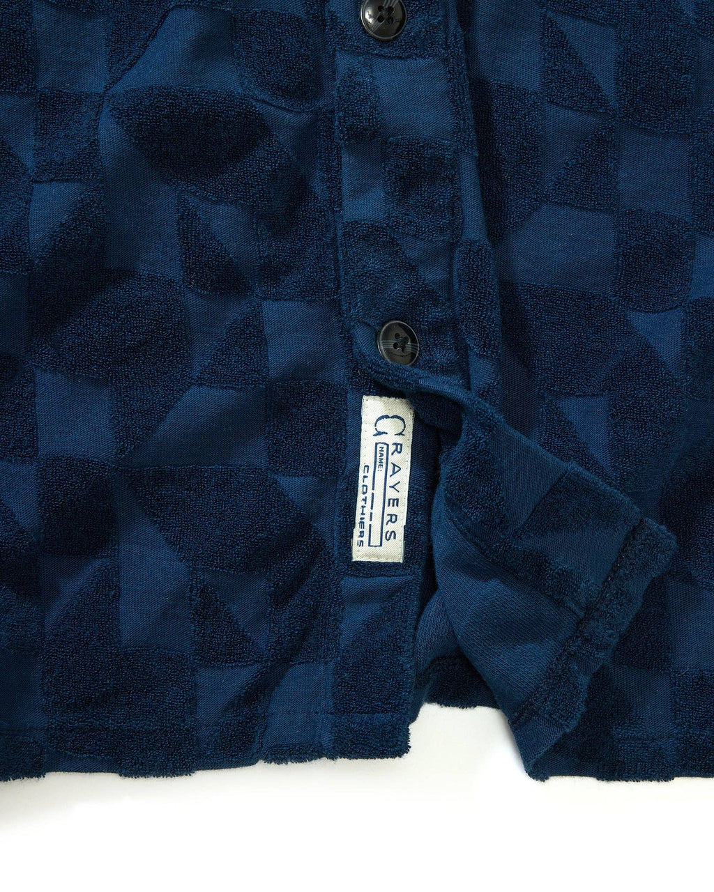 Lalo Terry Jacquard Camp Shirt - Navy, view 3