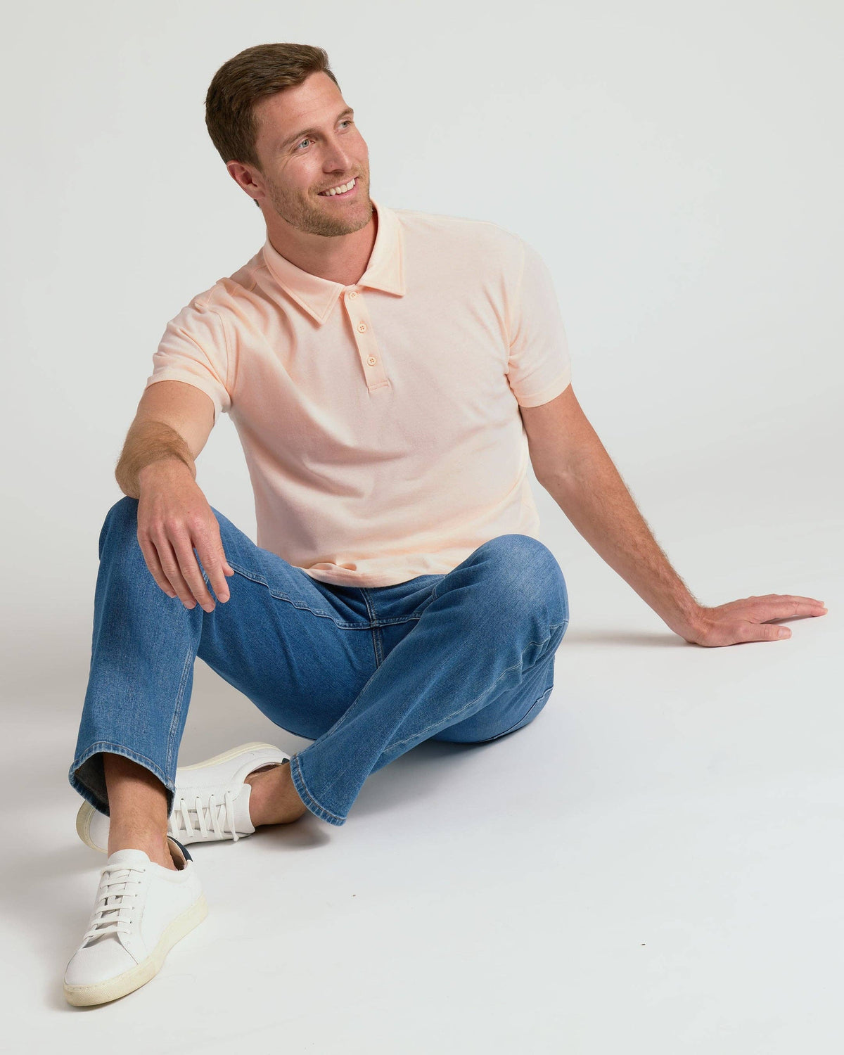 Coral Blush Short Sleeve Polo, view 3