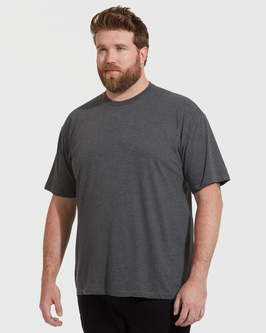 True Classic Premium Fitted Crew Neck T-Shirt - Heather Charcoal Grey