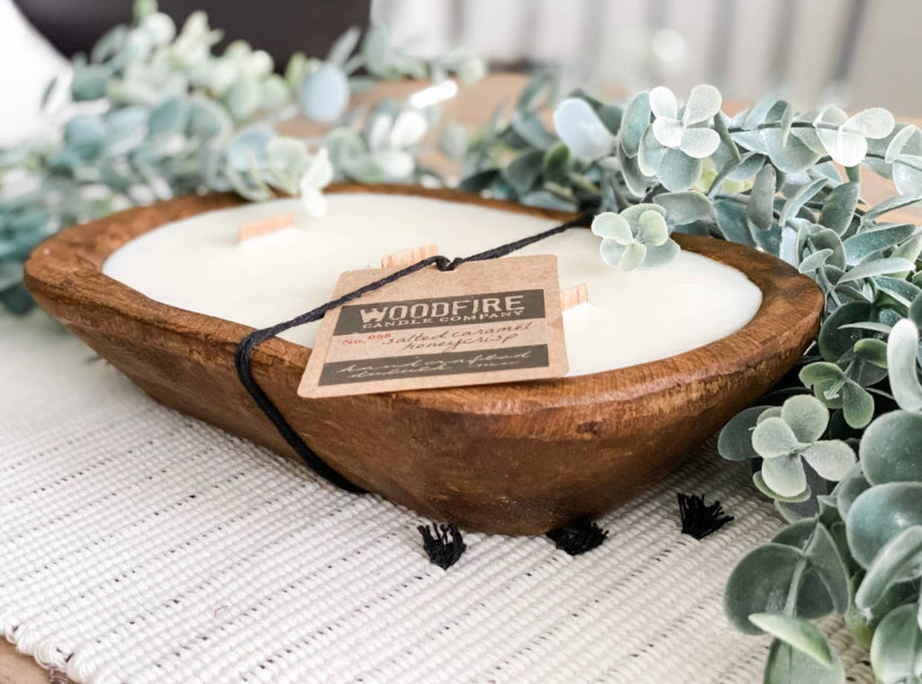 Dough Bowl Wood Wick Candle 16oz Home Decor Gift, view 3