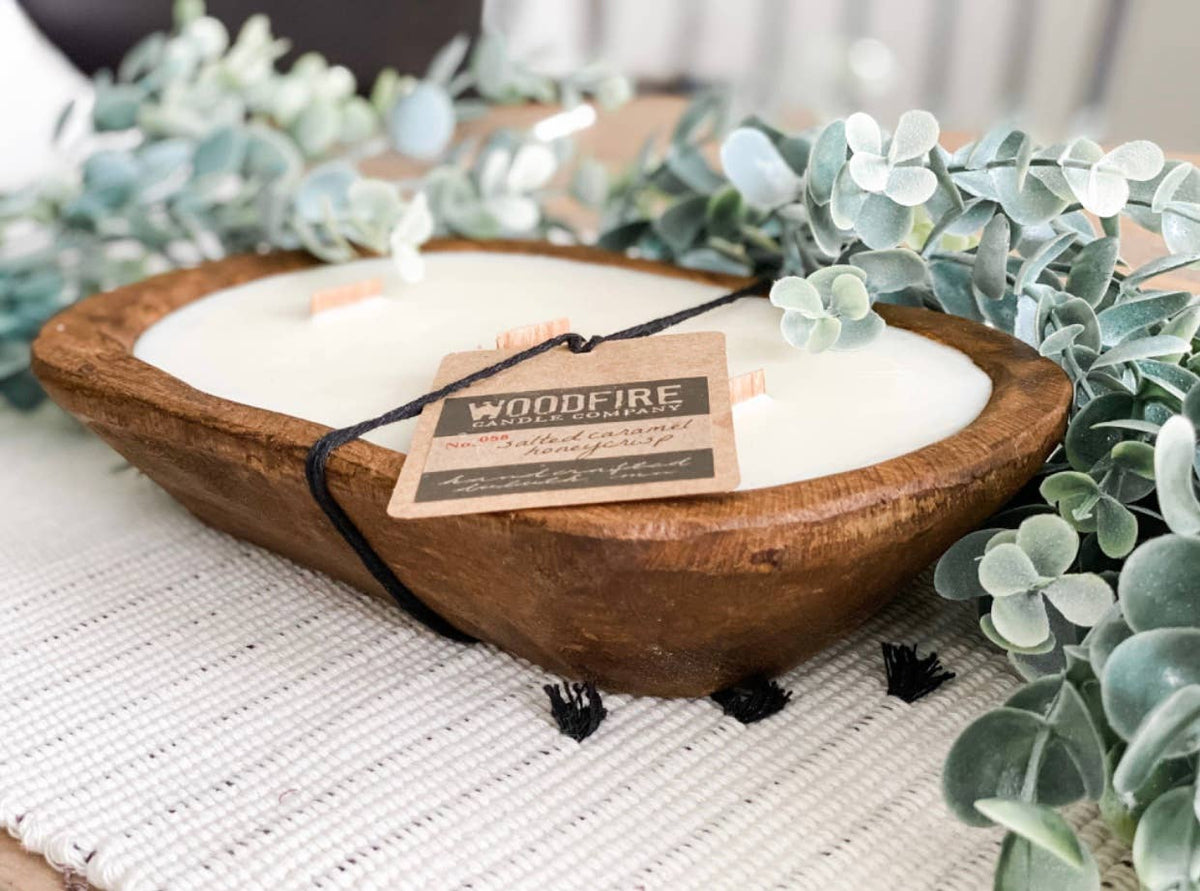 Dough Bowl Wood Wick Candle 16oz Home Decor Gift, view 3