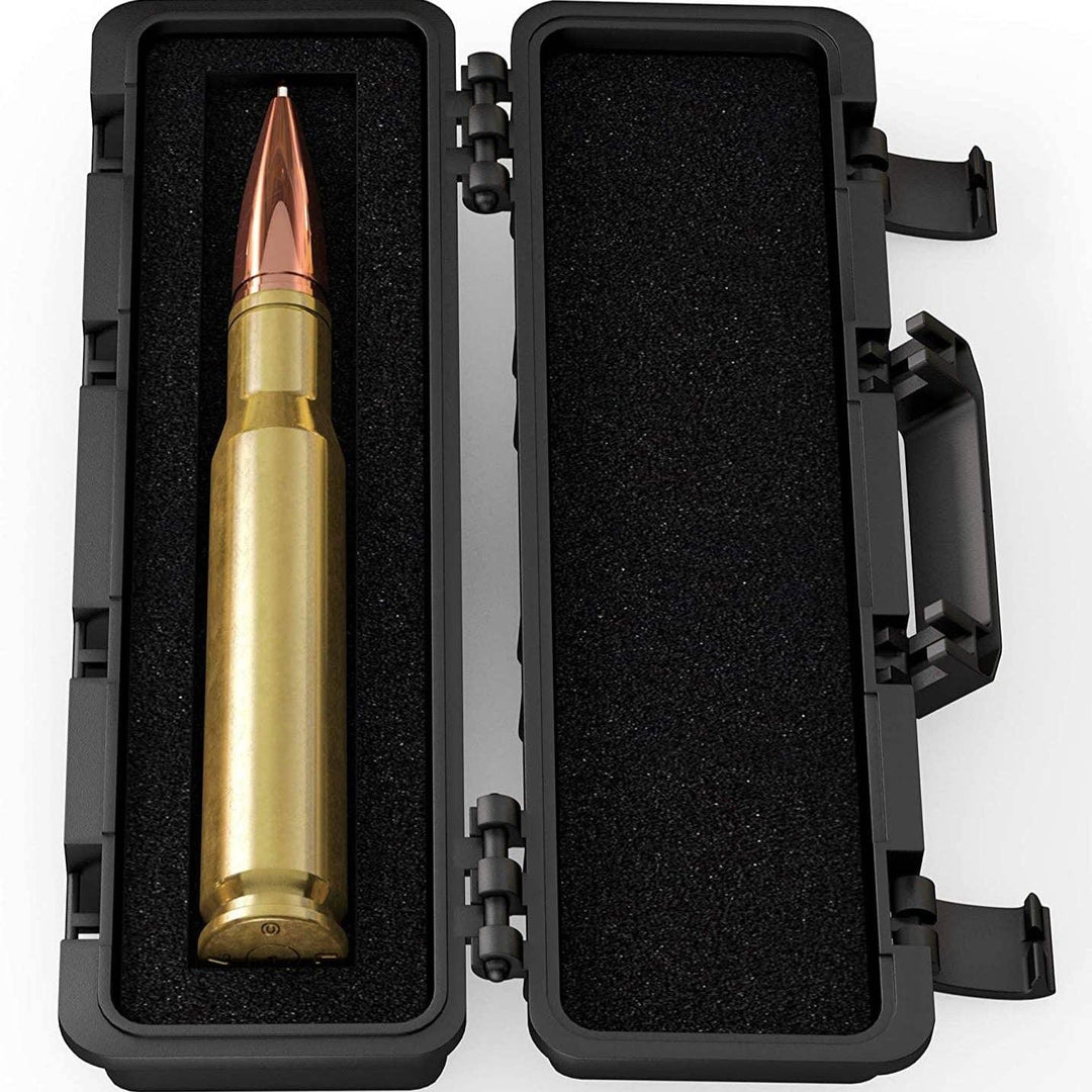 50 BMG Real Brass Casing Refillable Twist Pen - Rust & Refined