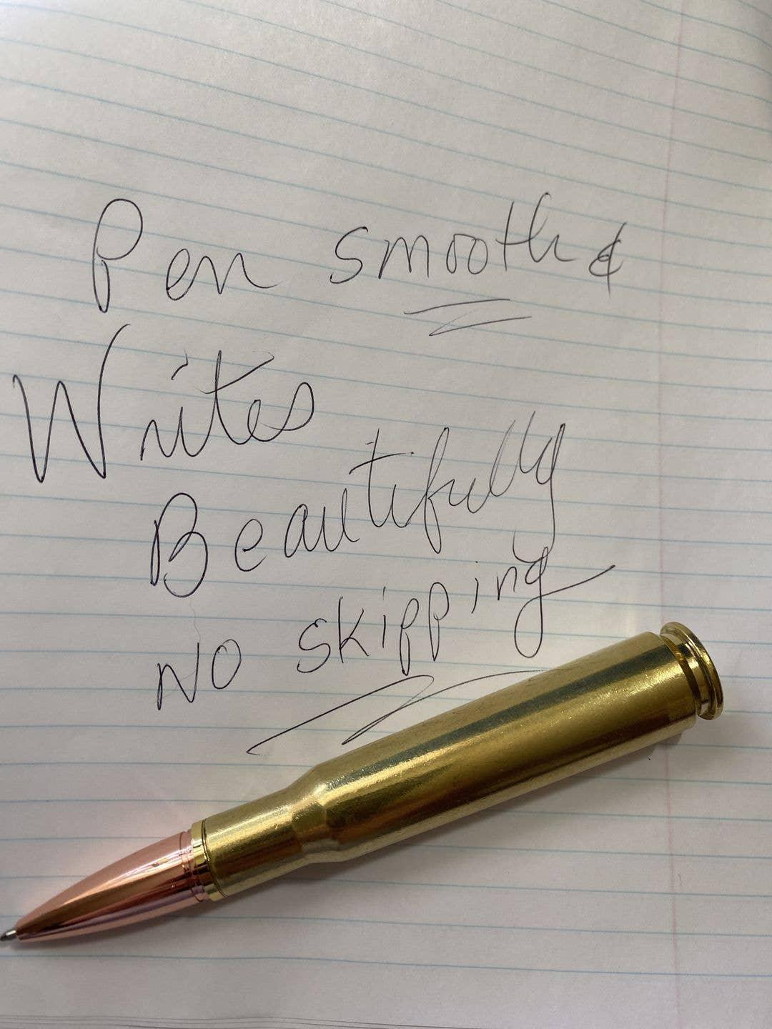 50 BMG Real Brass Casing Refillable Twist Pen - Rust & Refined