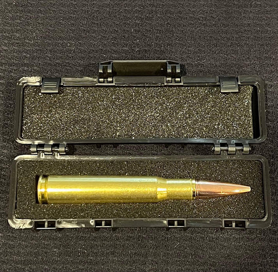 50 BMG Real Brass Casing Refillable Twist Pen - Rust & Refined