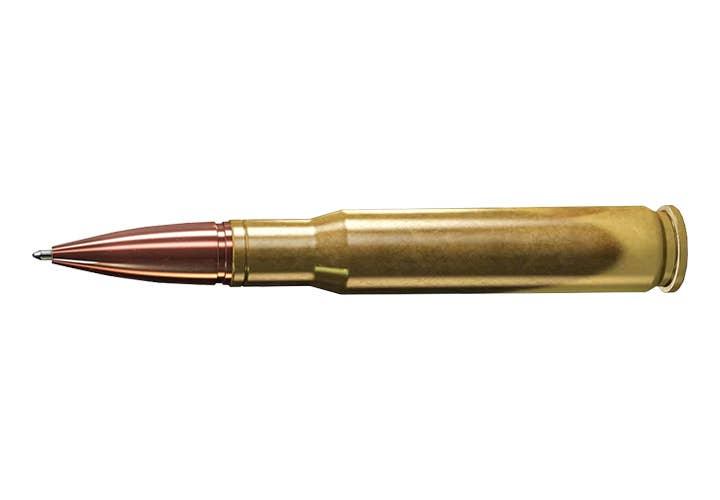 50 BMG Real Brass Casing Refillable Twist Pen - Rust & Refined