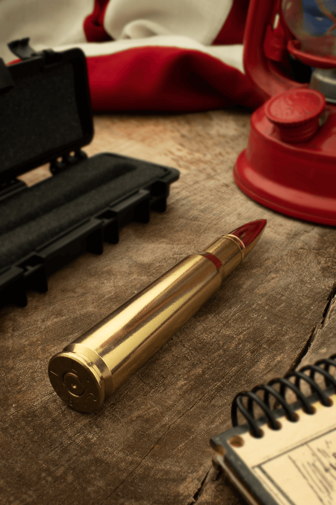 50 BMG Real Brass Casing Refillable Twist Pen - Rust & Refined