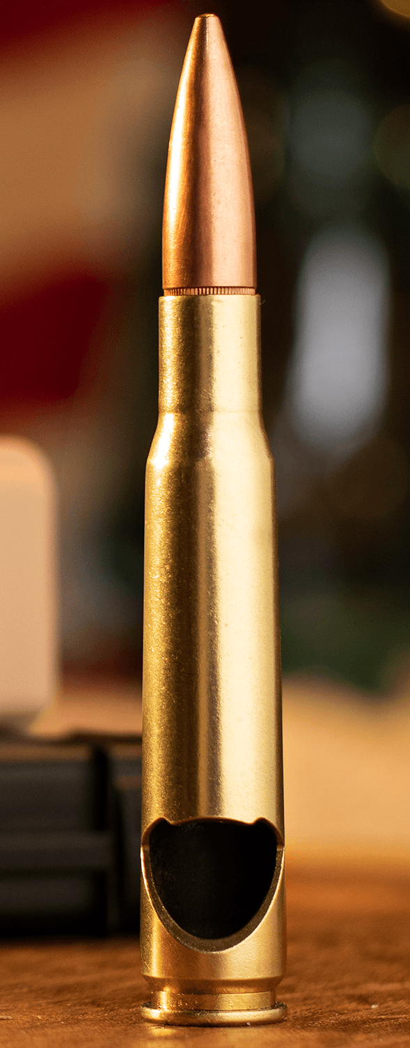 50 Caliber BMG Real Bullet Bottle Opener - Rust & Refined