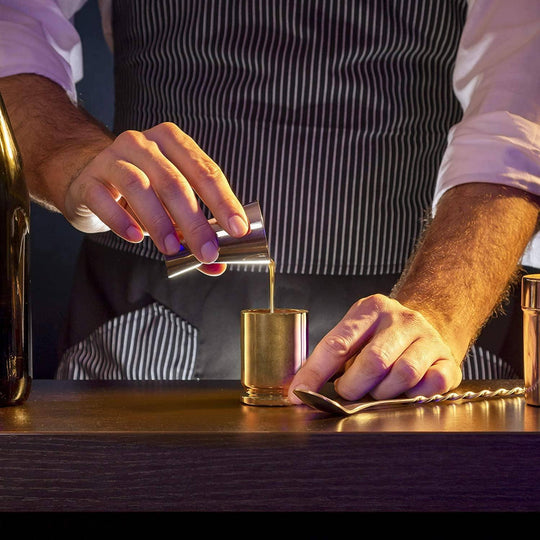 50 Caliber Brass Ceramic Shot Glasses - Set of 2 - Rust & Refined