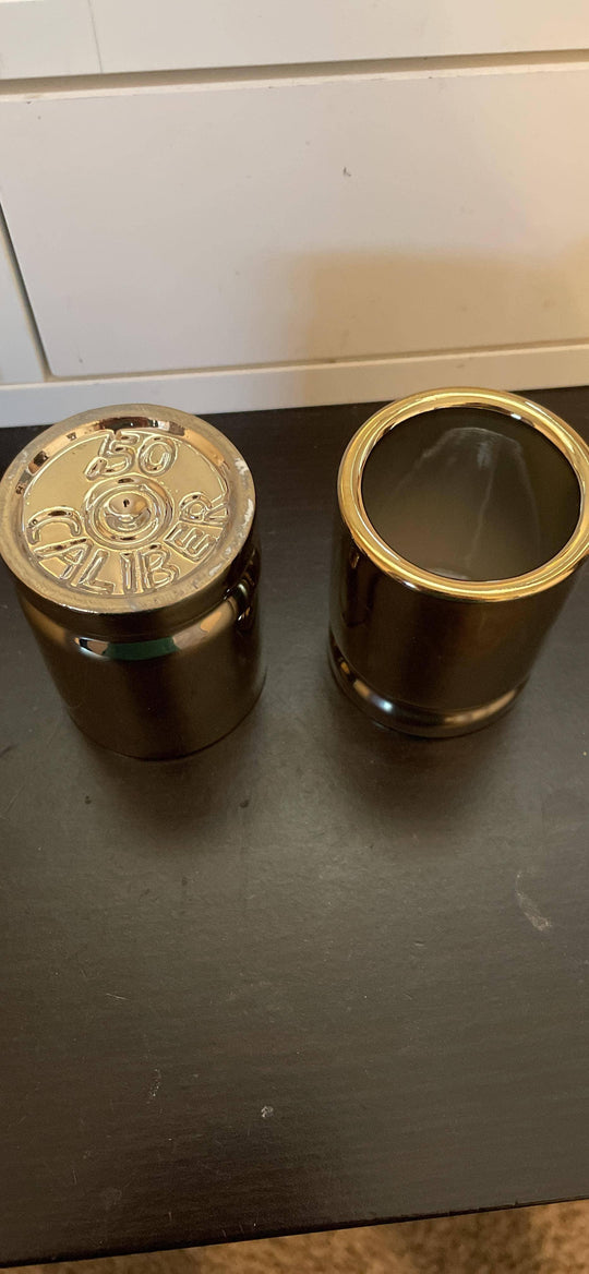 50 Caliber Brass Ceramic Shot Glasses - Set of 2 - Rust & Refined