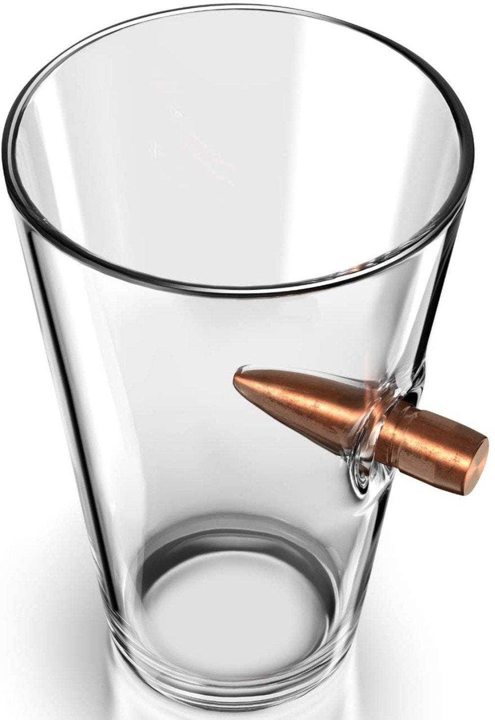 .50 Caliber Real Bullet Pint Glass - Rust & Refined