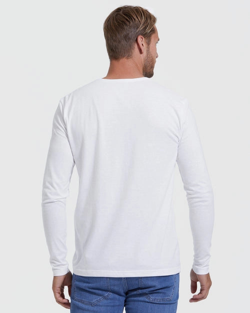 True Classic - Long Sleeve Henley | White, view 4