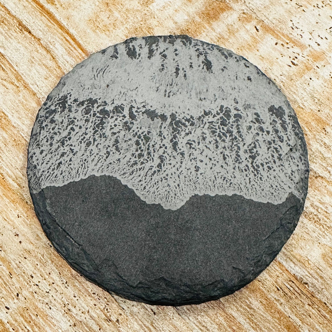 Ocean Wave Slate Coaster - Round