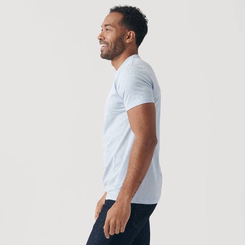 True Classic Premium Fitted Crew Neck T-Shirt - Heather Pale Blue