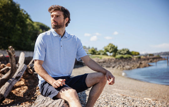 Virtue Eco Pique Botanical Print Recycled Polo - Atlas