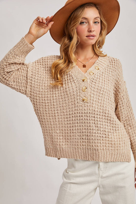 THERMAL HENELY SWEATER TOP