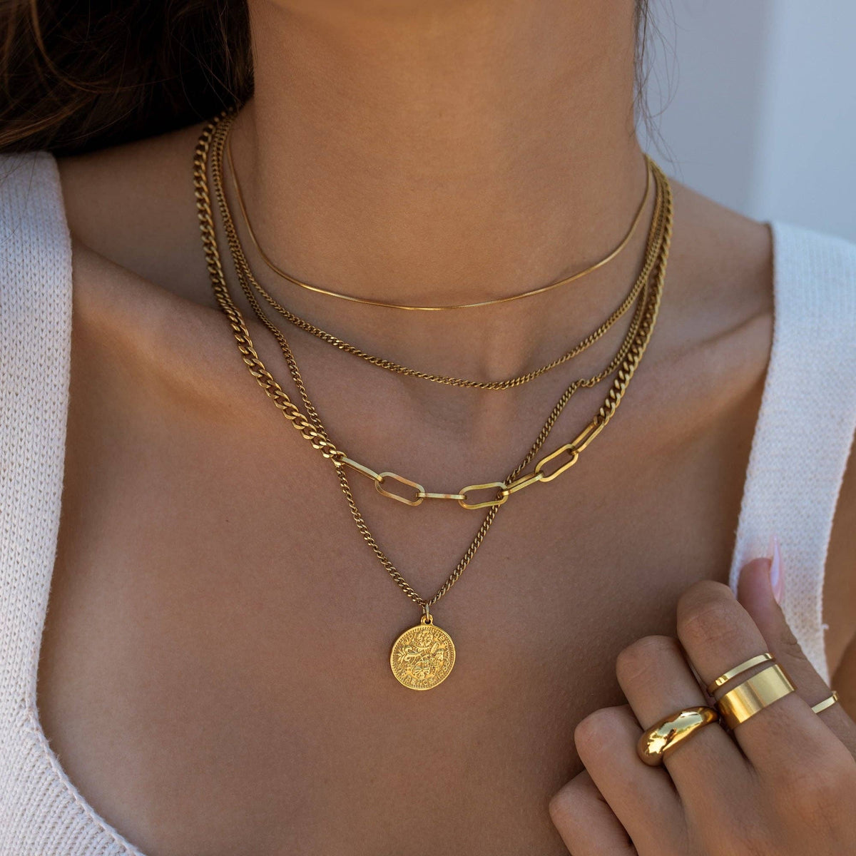 ALCO 3 Little Birds Necklace - Gold, alternate view 3