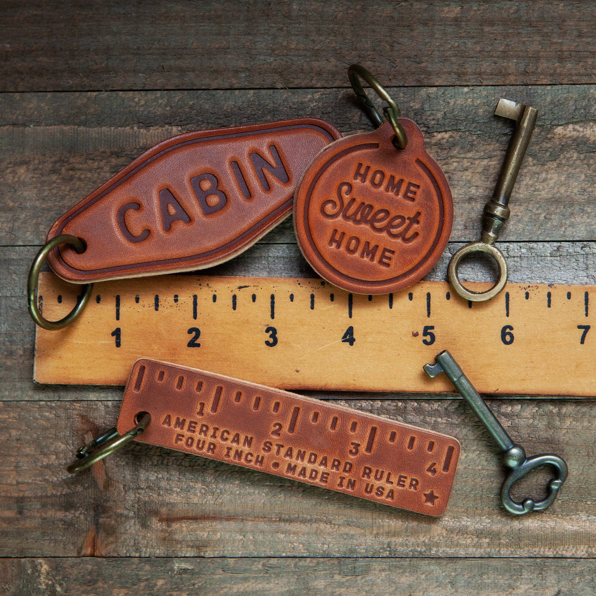 East Coaster Leather Keychain Motel Style, view 4