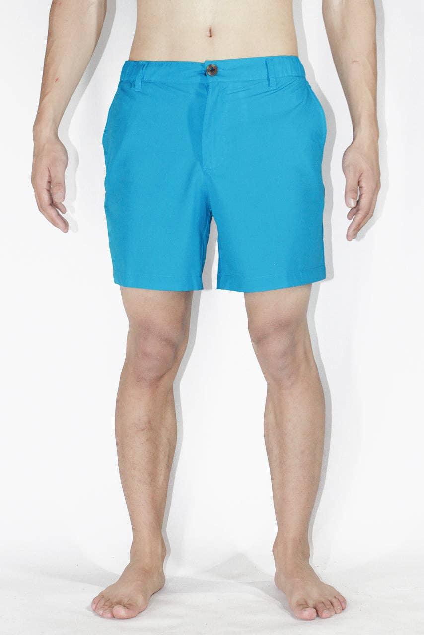 6" Swim Trunks Half Elastic Waistband Solid Shorts - Rust & Refined