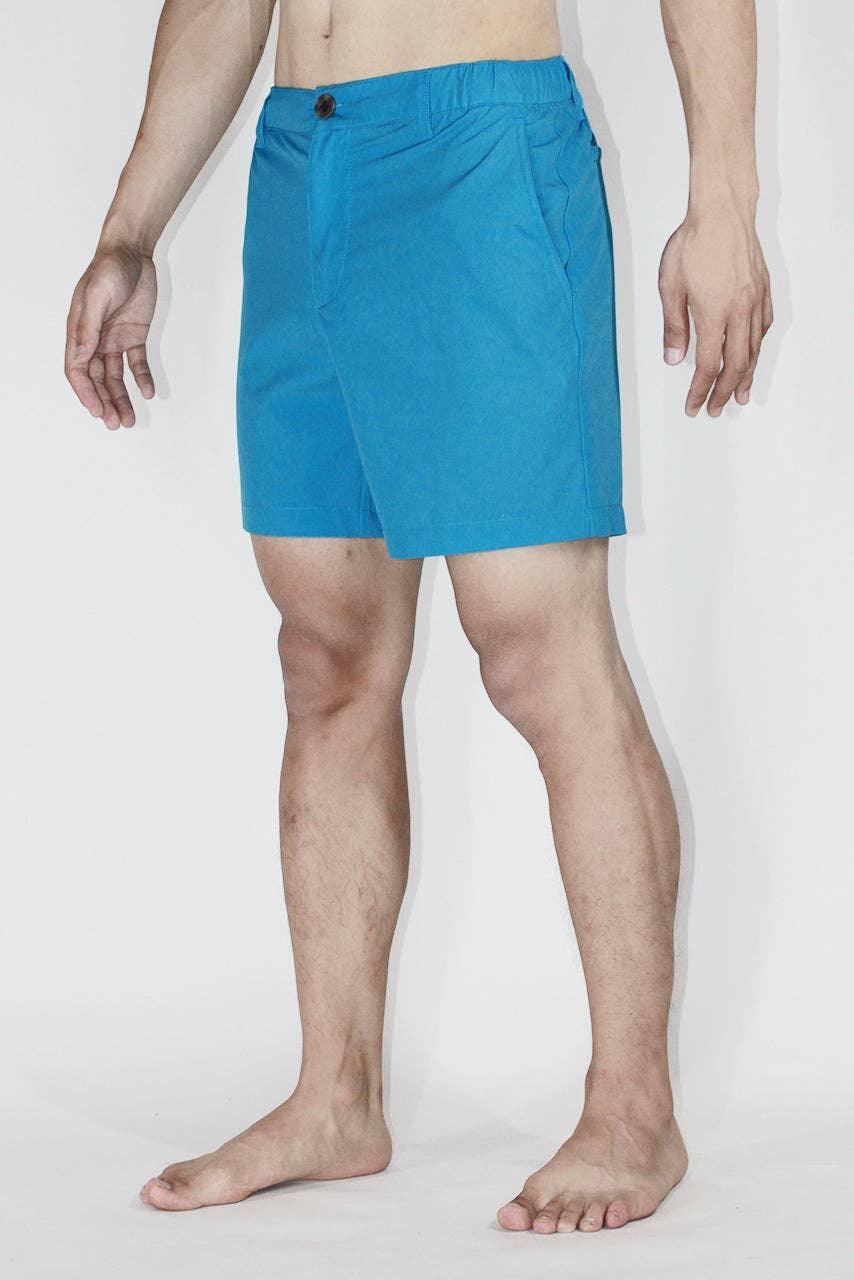 6" Swim Trunks Half Elastic Waistband Solid Shorts - Rust & Refined