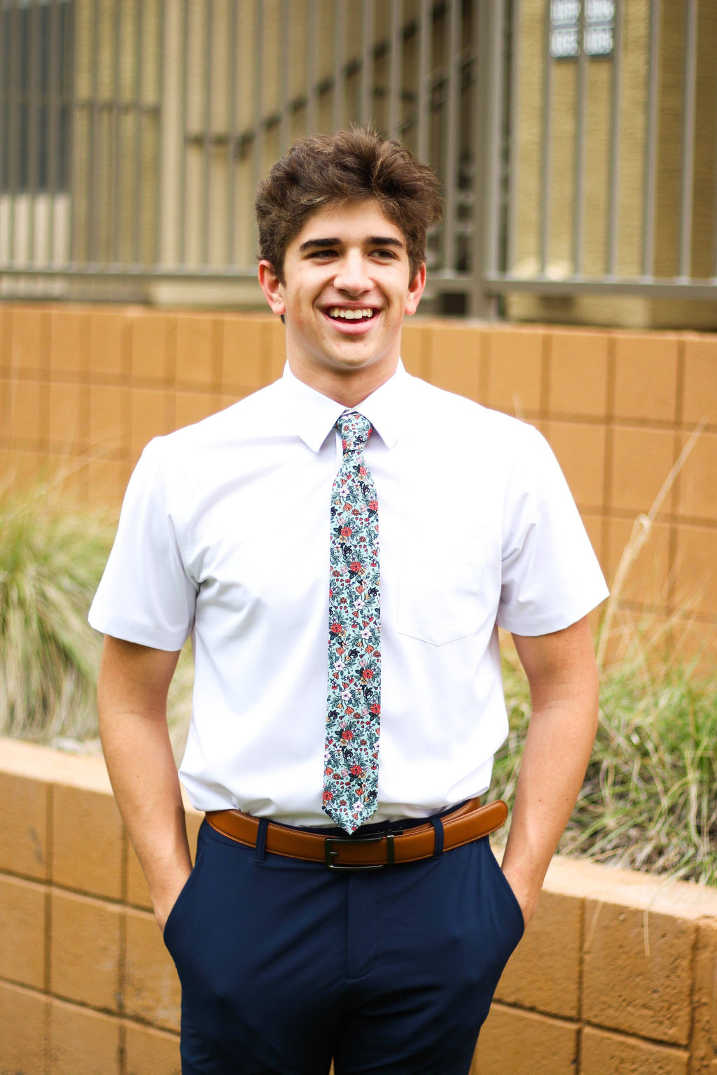 Tie - Gwen – Pistachio Green Floral Tie, view 4