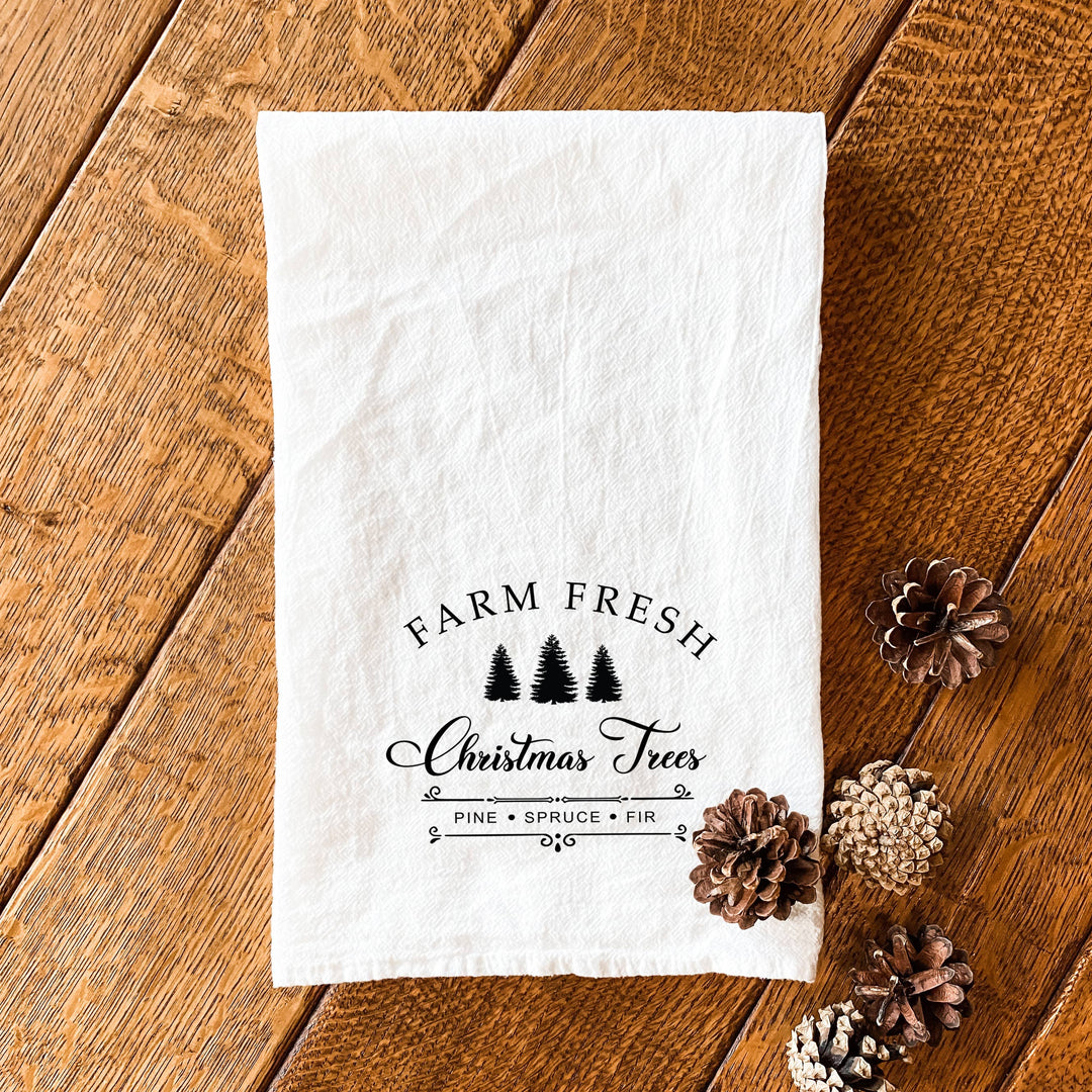 Farm Fresh Christmas Trees - Christmas Tea Towel