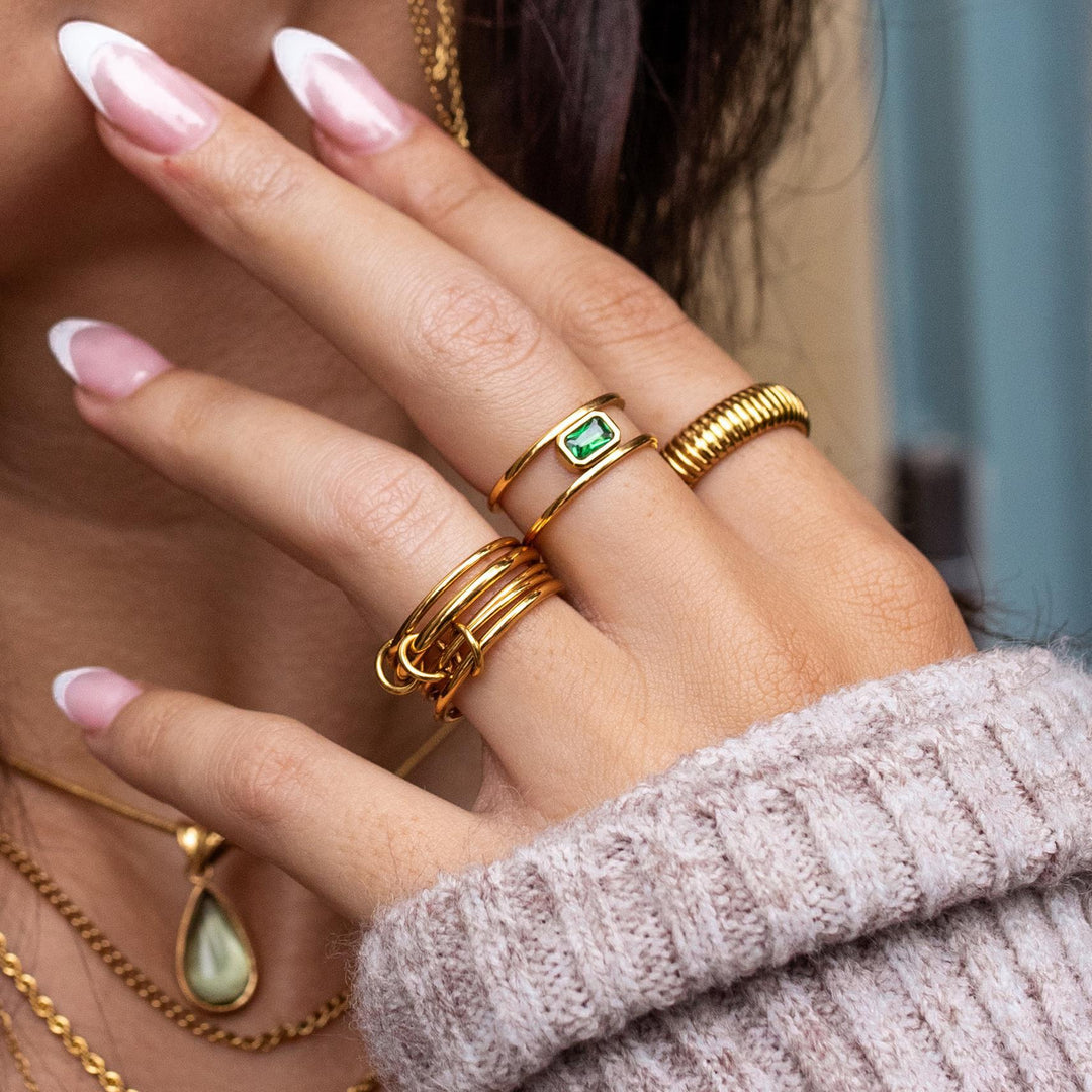 Emerald Green Estate Ring