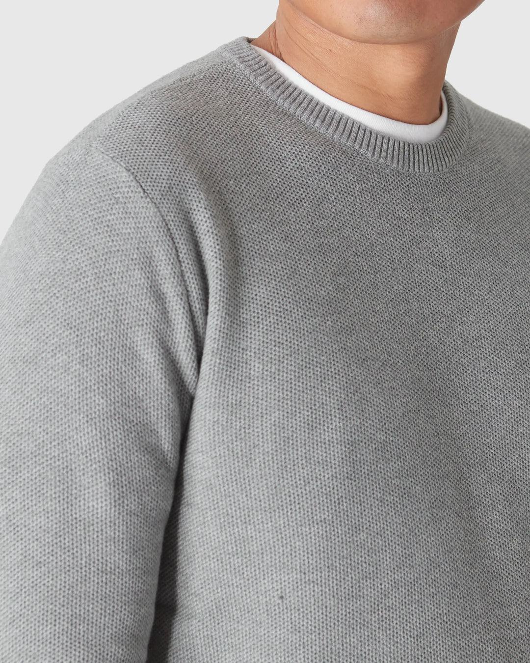 True Classic - Sweater | Crew Neck | Heather Gray Pique
