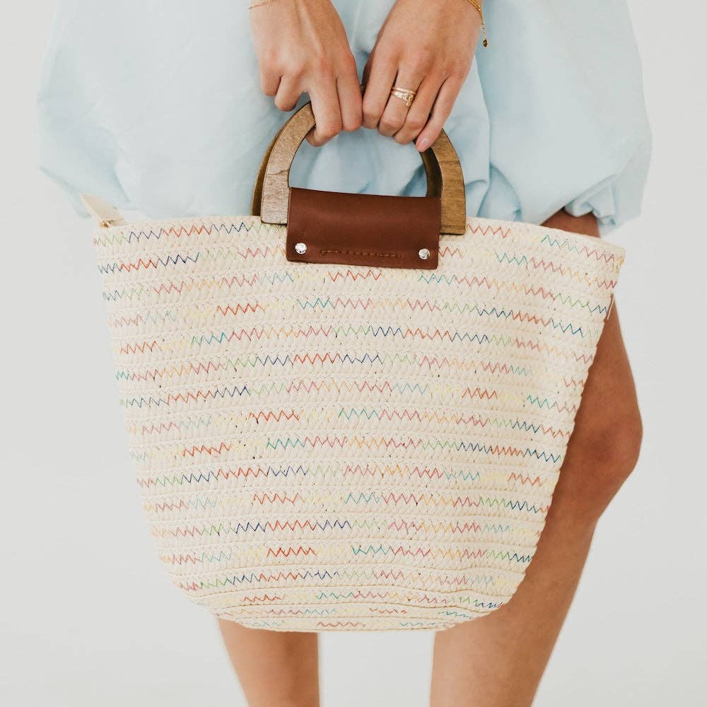 Savannah Straw Tote Bag, view 3
