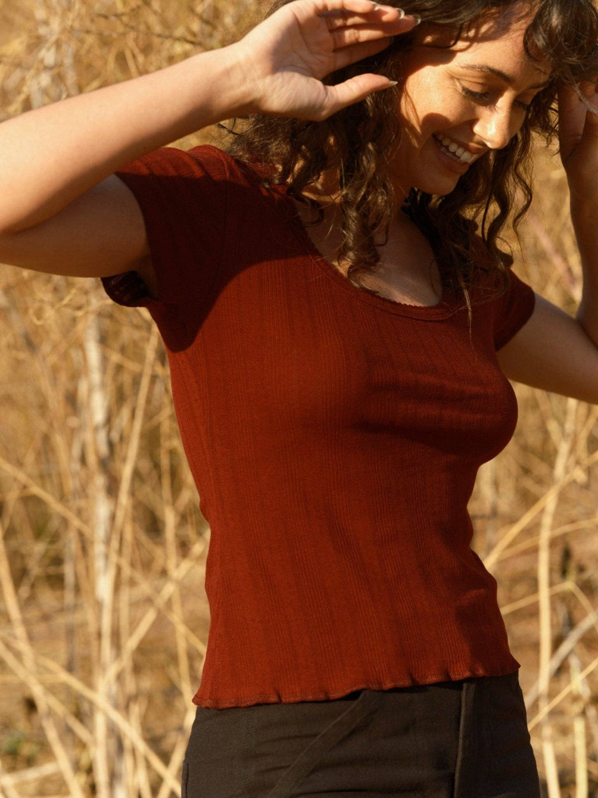 Pointelle Tee - Malbec