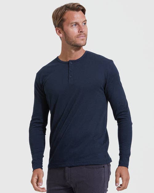 True Classic - Long Sleeve Henley | Navy, view 3