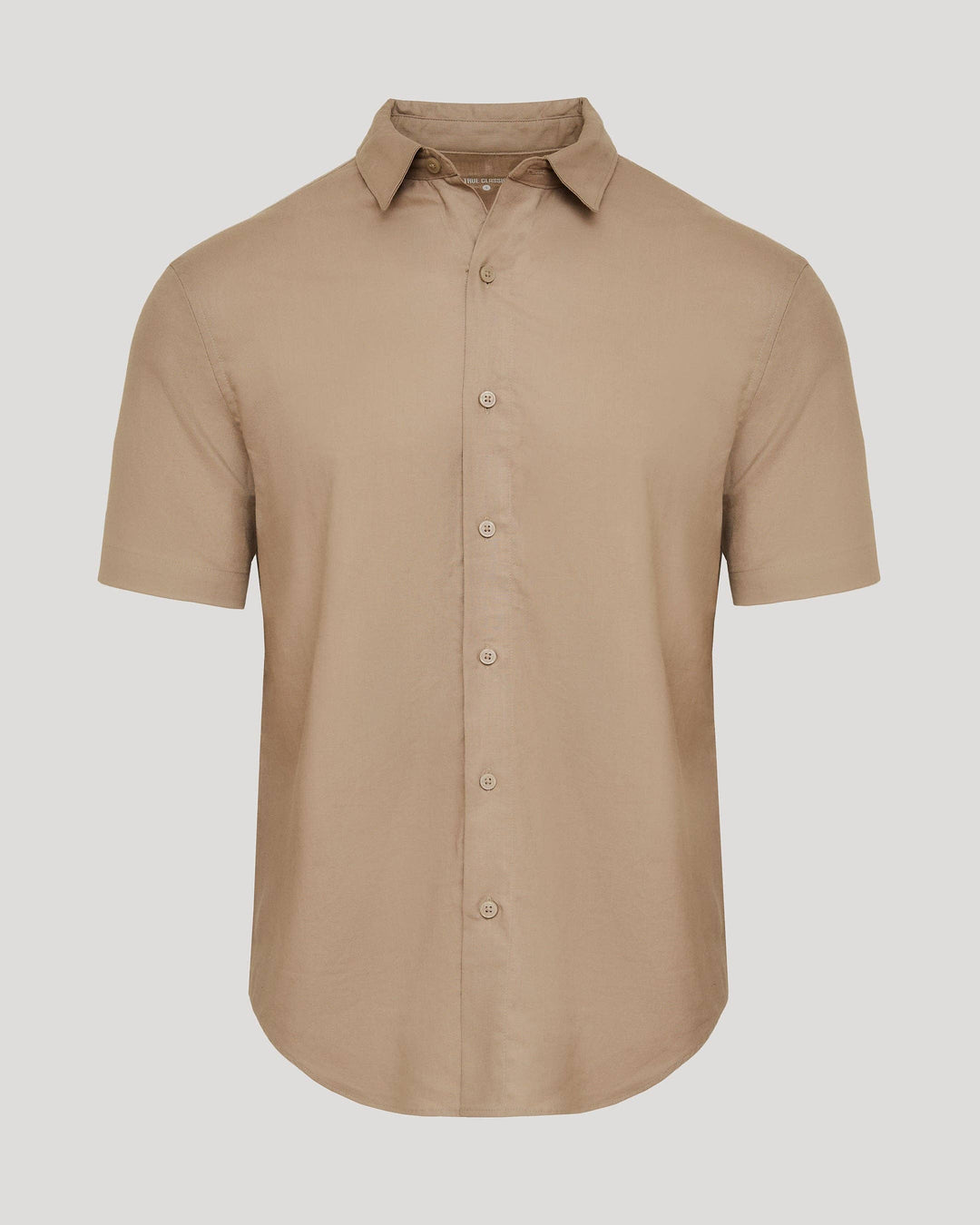 Dusty Taupe Short Sleeve Linen Shirt