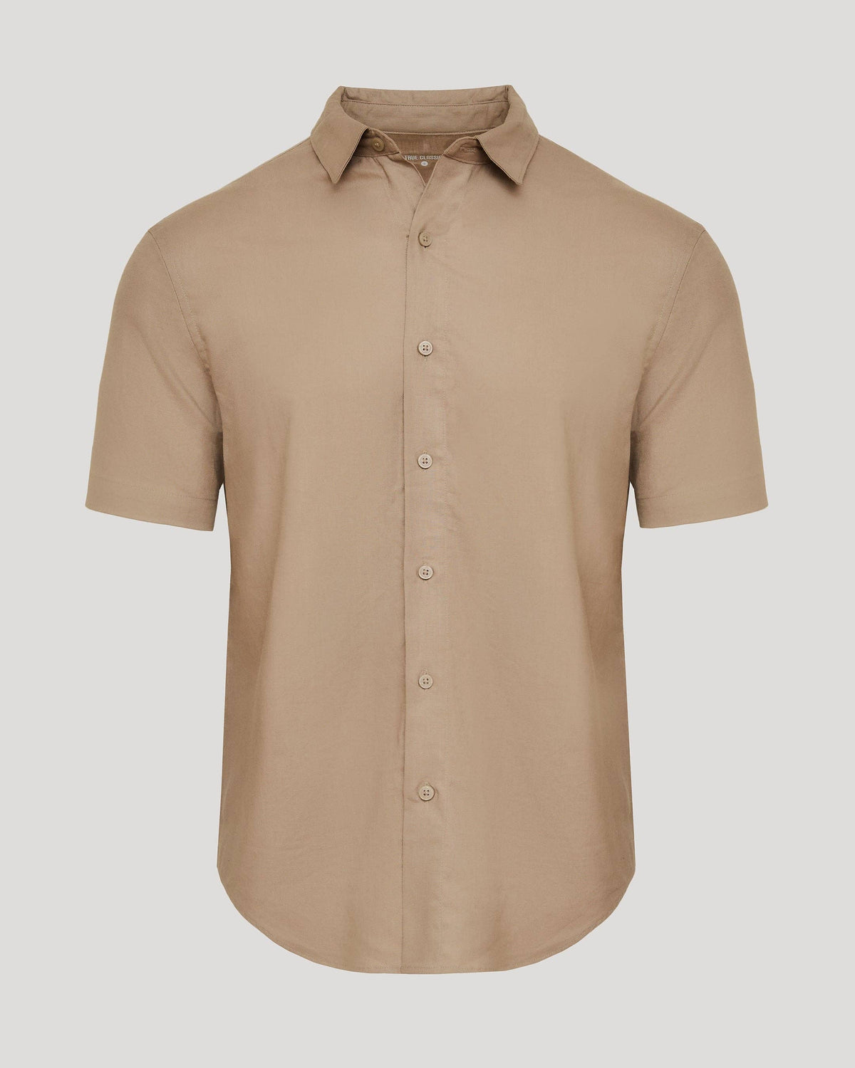 Dusty Taupe Short Sleeve Linen Shirt, view 2
