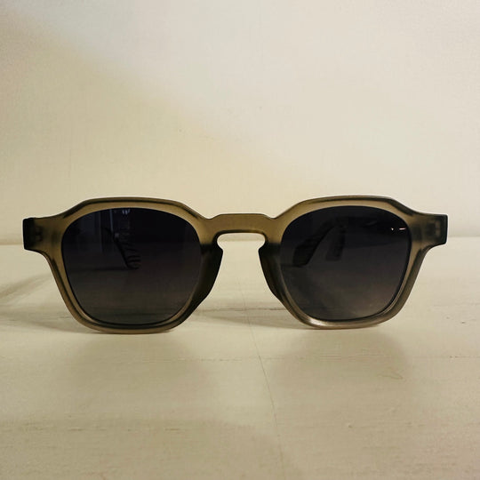 Gray frame wooden sunglasses front view
