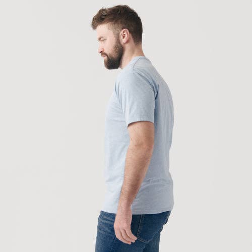 True Classic Premium Fitted Crew Neck T-Shirt - Heather Pale Blue