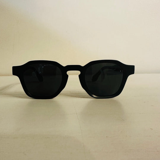 Black frame wooden sunglasses front view