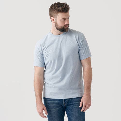 True Classic Premium Fitted Crew Neck T-Shirt - Heather Pale Blue
