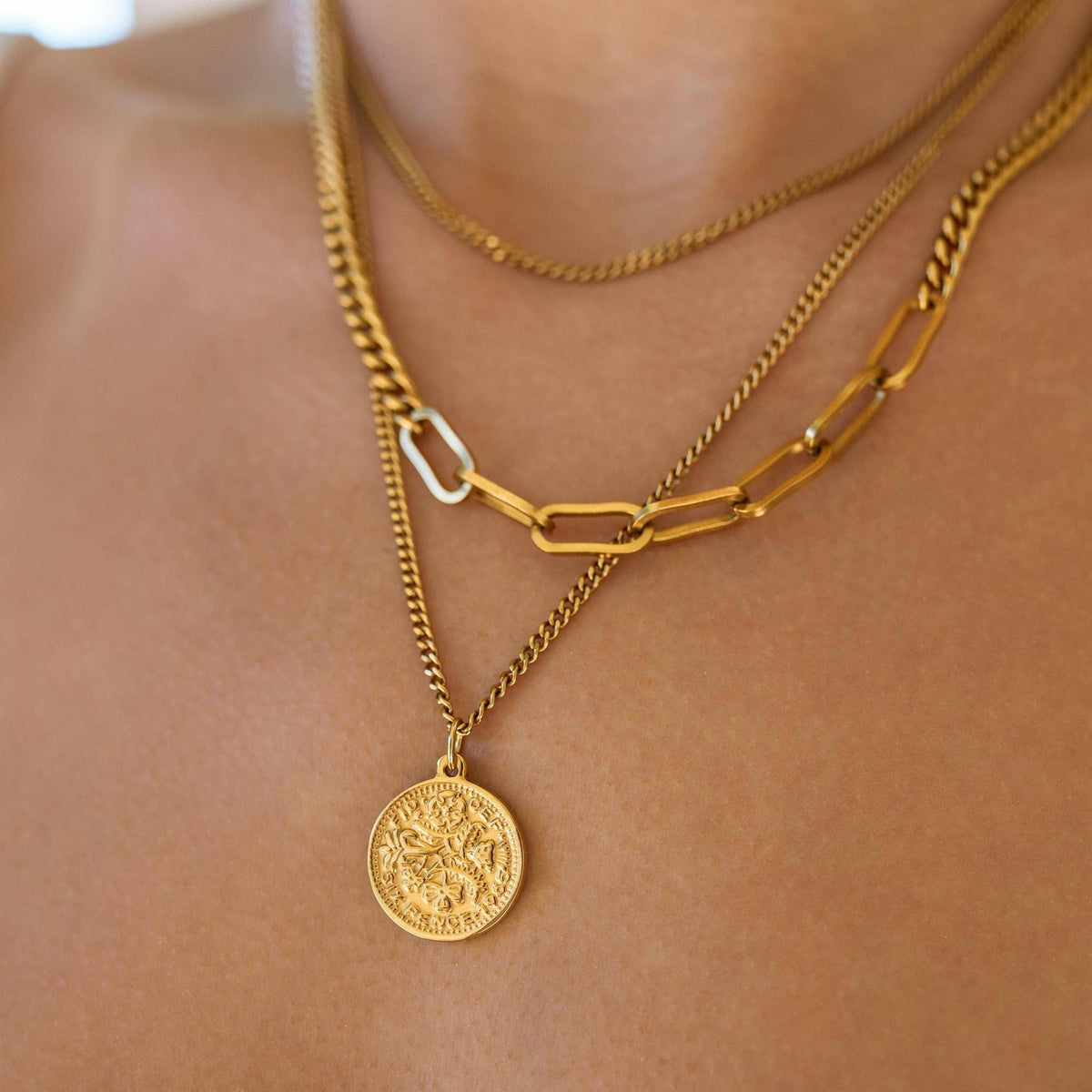 ALCO 3 Little Birds Necklace - Gold, alternate view 2