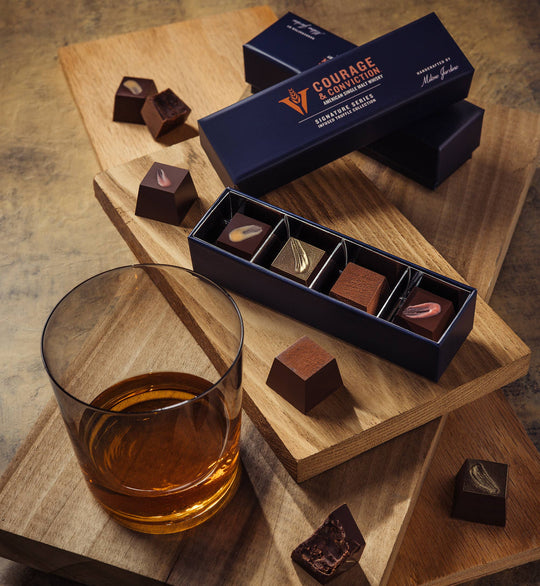 Whiskey Infused Chocolate Truffle Flight - 4pc Gift Box